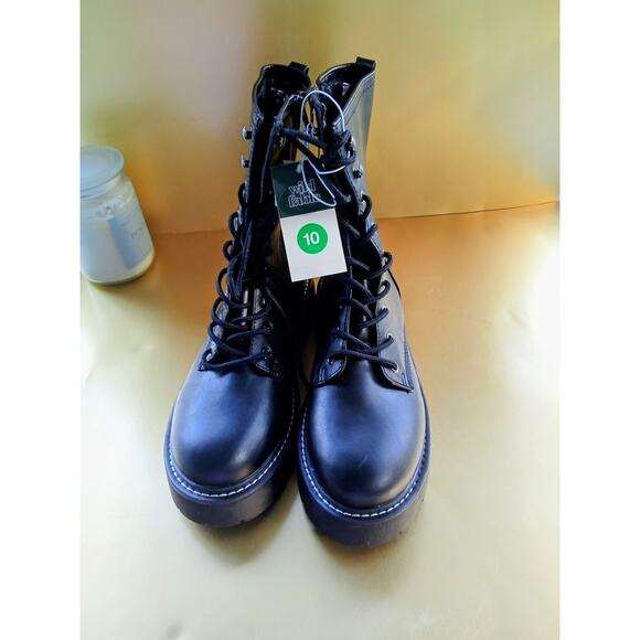 Women's Wild Fable Logan Lug Combat Chunky Boots Black Size 9.5 - Picture 4 of 6